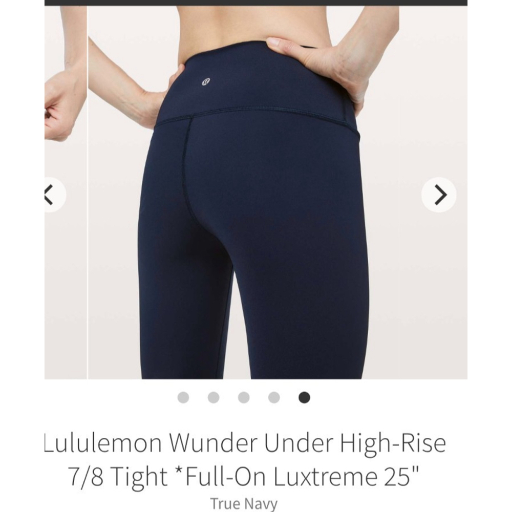 Lululemon Wunder Under Leggings True Navy Sz 12 Luxstreme 25" Inseam - Picture 2 of 8